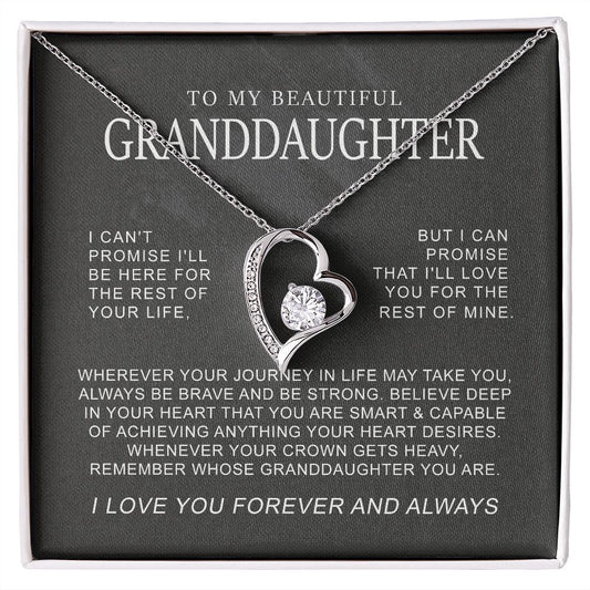 To My Granddaughter Necklace, Granddaughter Gifts From Grandpa Grandma, Jewelry Gifts For Granddaughter Birthday, Graduation, Valentines, Christmas, Jewelry Keepsake Gifts For Granddaughter 312 a