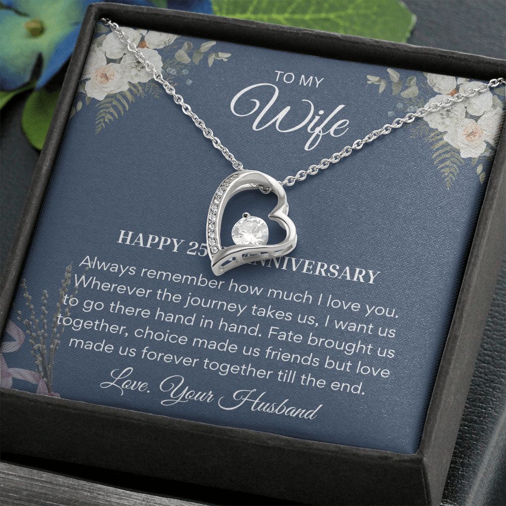 25th Anniversary for Wife - Milestone gifts for her, 25 Year Wedding Anniversary Necklace, Wedding Anniversary Jewelry SNJW23-010301