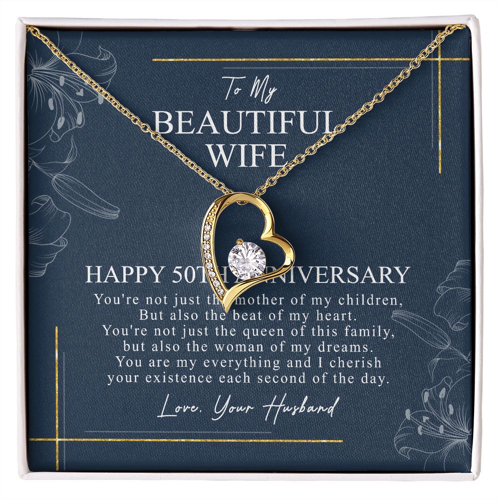 50 Year Wedding Jewelry Gift For Wife - 50 Year Anniversary Necklace Gift For Her B09CLQMN87- B09CLQRW84