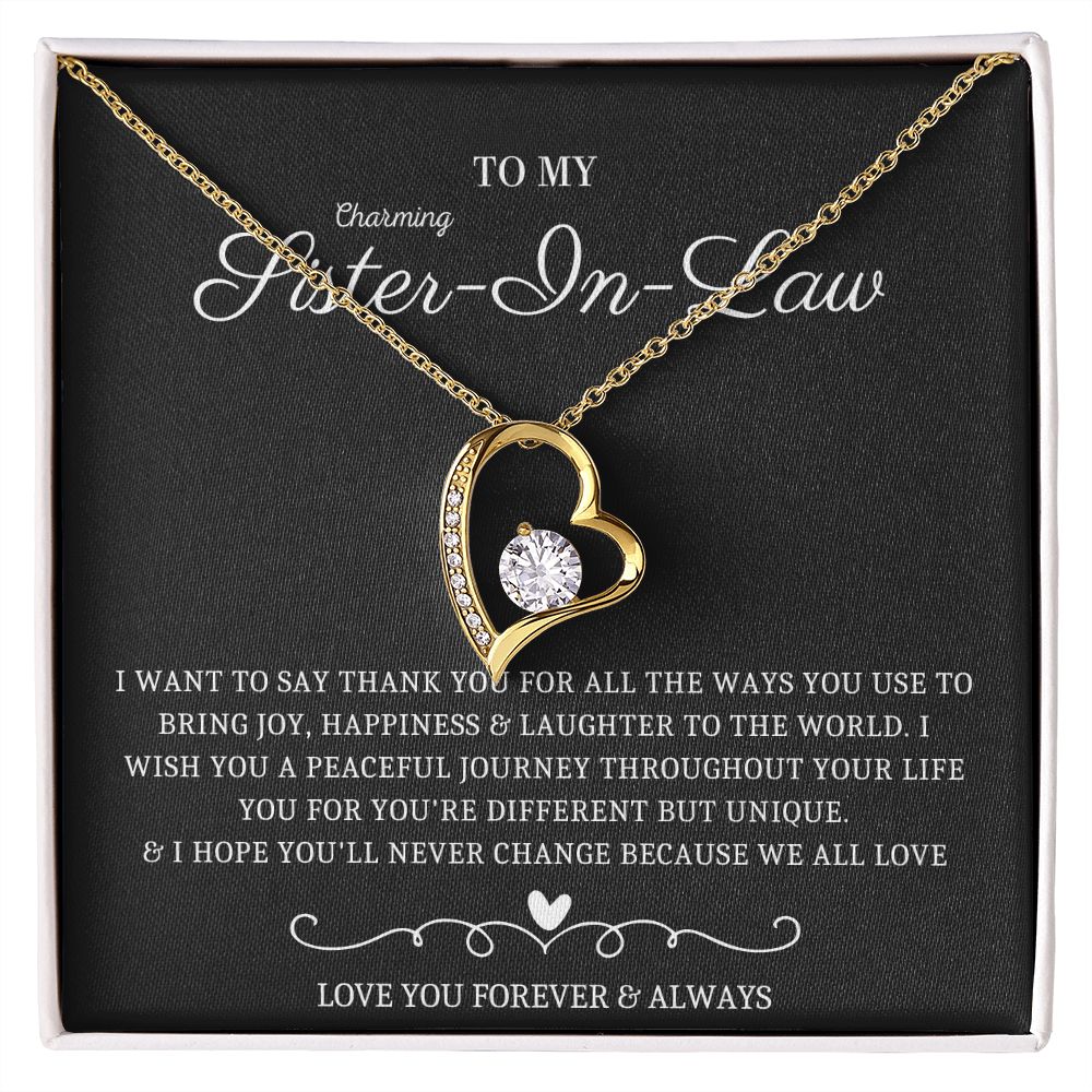 Sister-In-Law Heart Necklace - Symbolic Jewelry with a Beautiful Design, Wedding Gift,Bridesmaid,Bridal Shower Gift, Birthday Gift, Christmas Gift, Gift for Sister in Law, sister in law necklace SNJW23-240206
