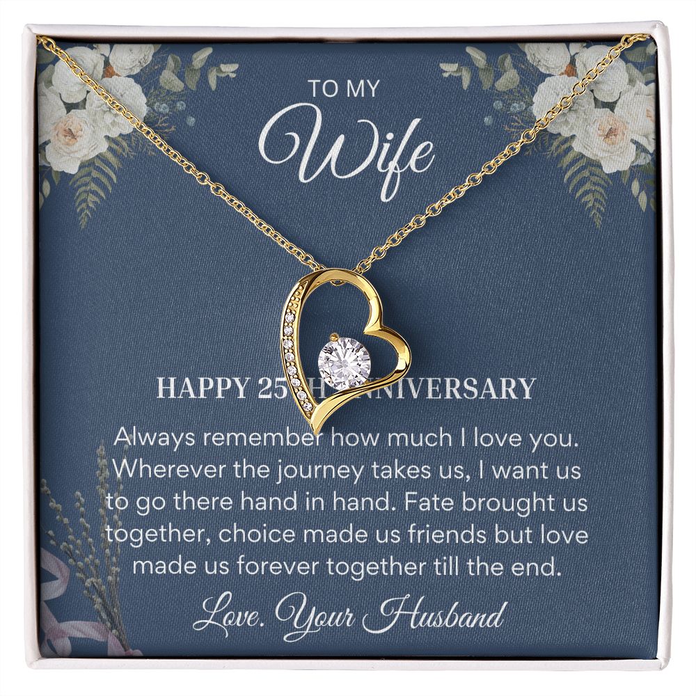 25th Anniversary for Wife - Milestone gifts for her, 25 Year Wedding Anniversary Necklace, Wedding Anniversary Jewelry SNJW23-010301