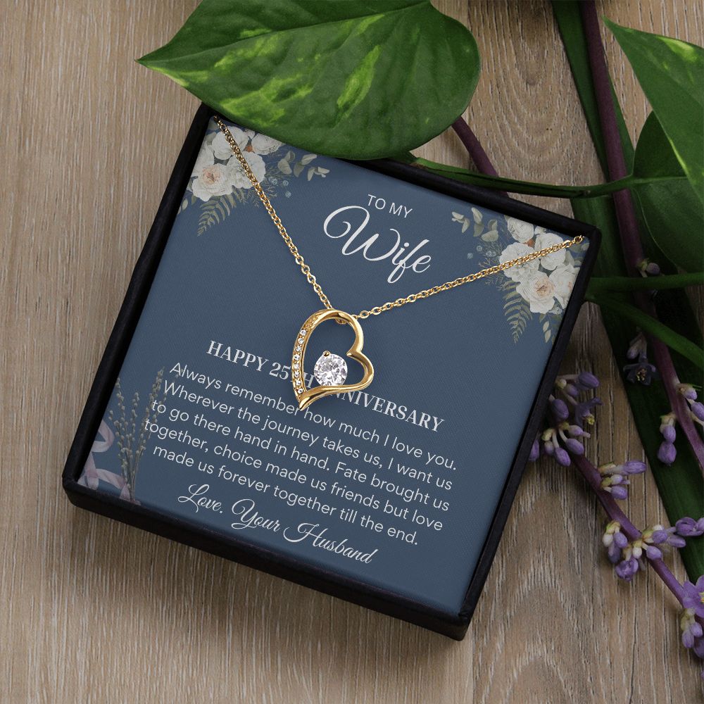 25th Anniversary for Wife - Milestone gifts for her, 25 Year Wedding Anniversary Necklace, Wedding Anniversary Jewelry SNJW23-010301