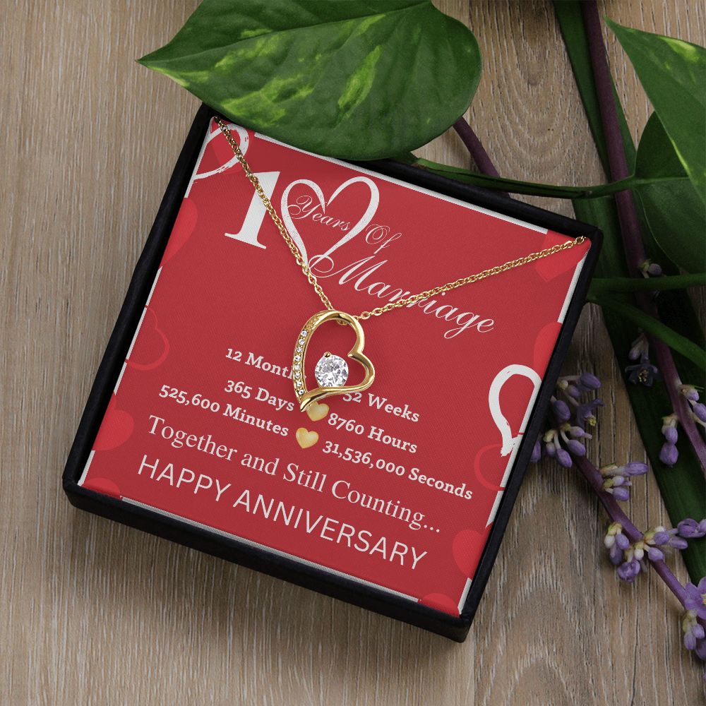 10th Wedding Anniversary Jewelry - Memorable keepsakes for a significant anniversary, Gift For Wife from Husband SNJW23-010308