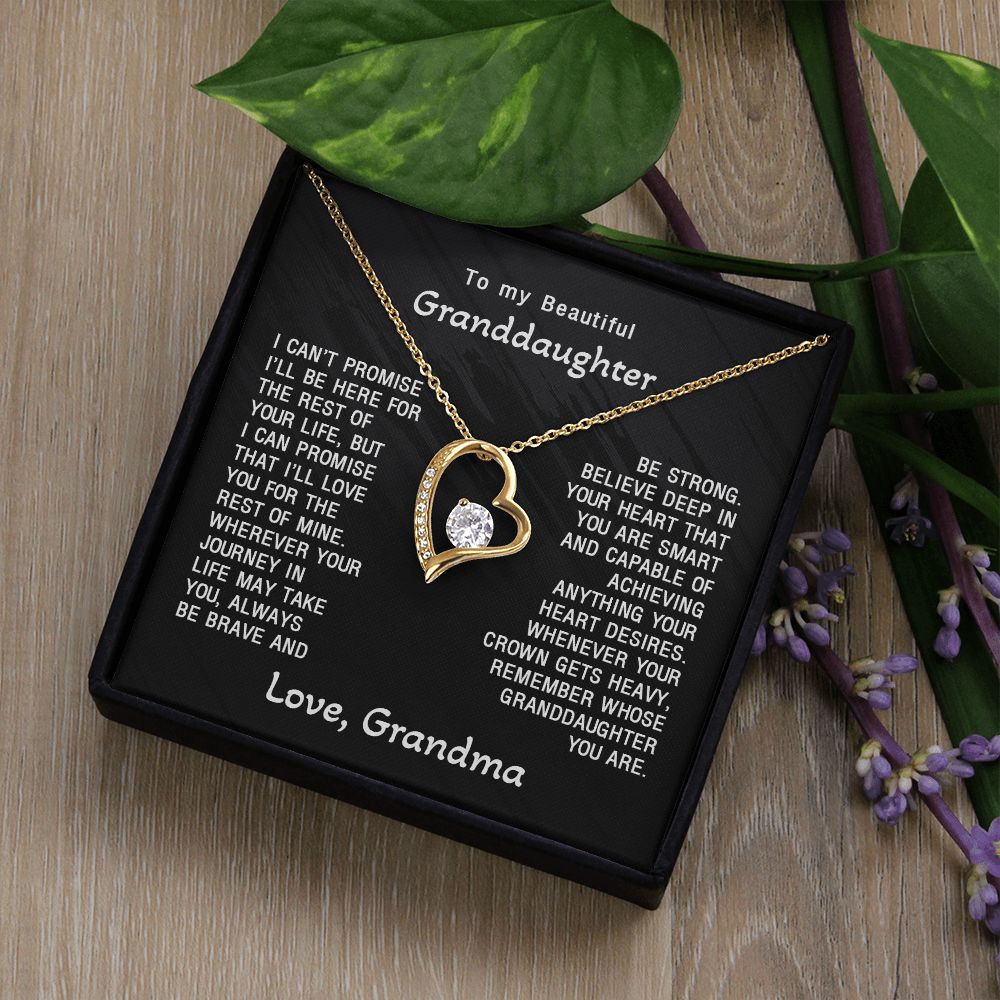 Granddaughter Necklace Gifts From Grandma Grandmother, Love Gift For Adults Or Girls On Birthday, Graduation, Wedding, Christmas