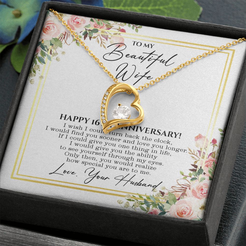 16th Anniversary Necklace Gift For Wife – 16 Years Wedding Jewelry Gift For Her – 16th Wedding Anniversary Wife Gift – 16 Years AnniversaryWedding Present