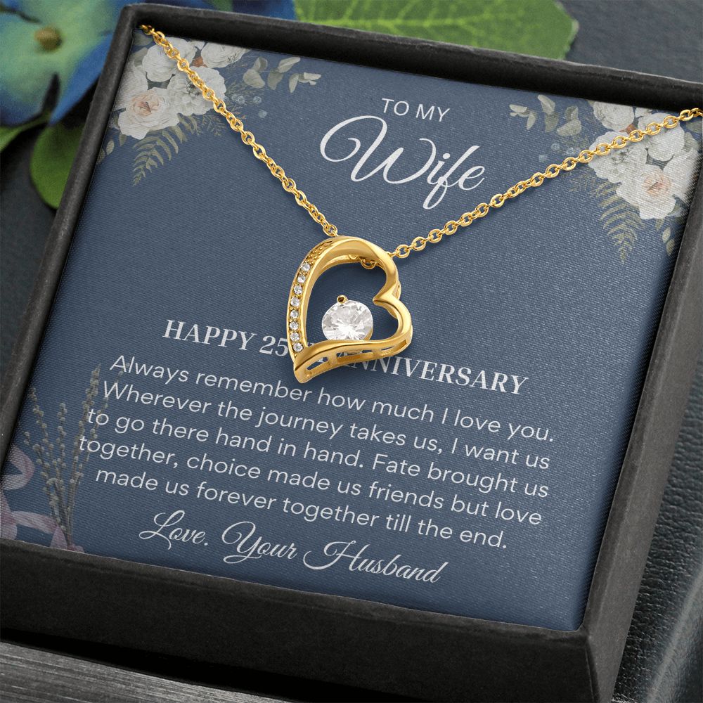 25th Anniversary for Wife - Milestone gifts for her, 25 Year Wedding Anniversary Necklace, Wedding Anniversary Jewelry SNJW23-010301