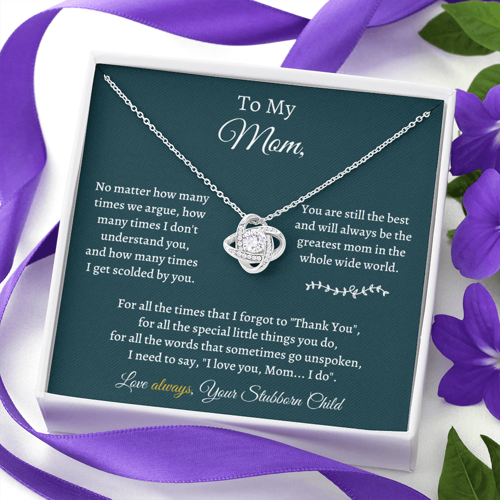 Love Knot Necklace Mother's Day Gift for Mom - I need to say, I love you Mom... I do - JWshinee