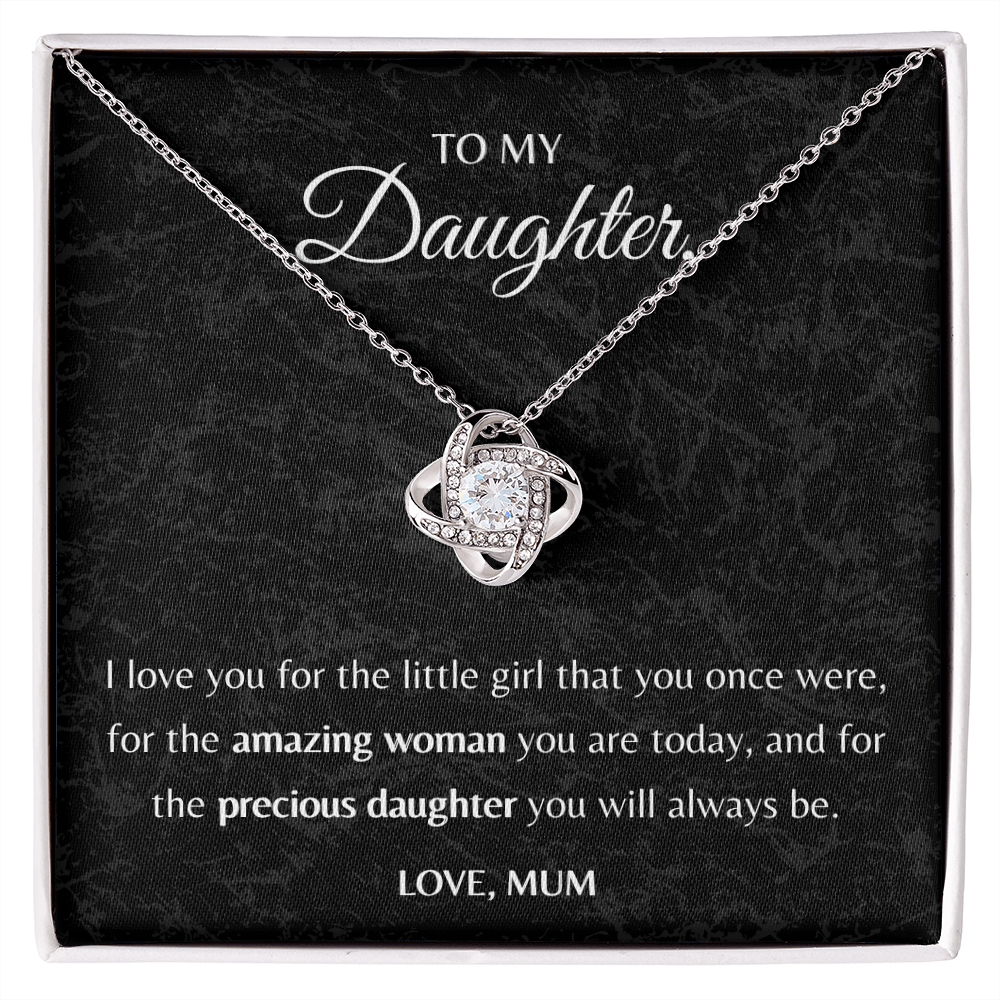 To my Daughter Love Knot Necklace, Daughter Gift from Mom - JWshinee