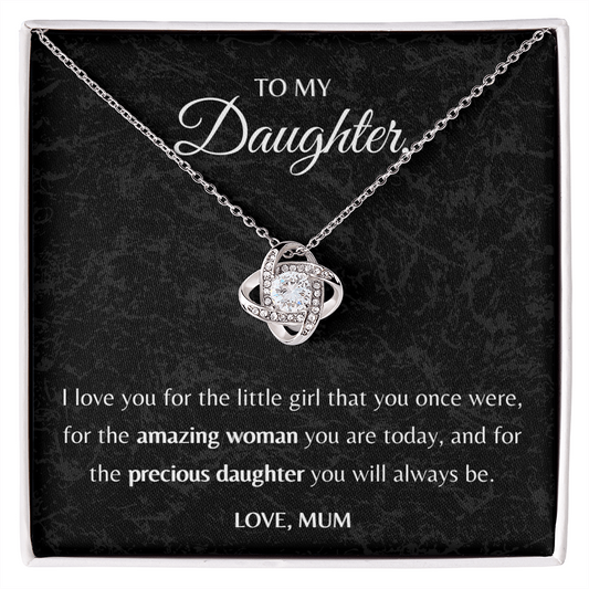 To my Daughter Love Knot Necklace, Daughter Gift from Mom - JWshinee