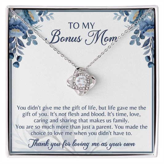 To My Bonus Mom Love Knot Necklace, Gift for Bonus Mom - JWshinee