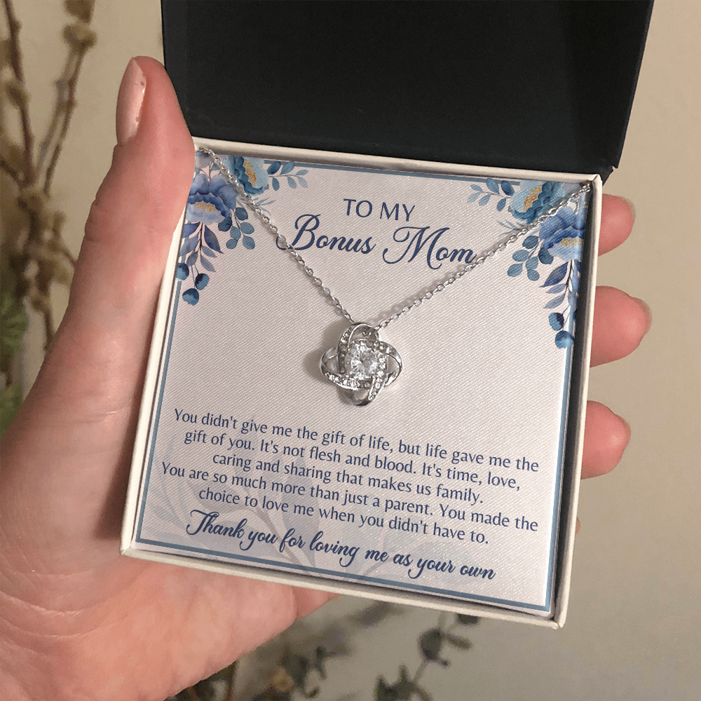 To My Bonus Mom Love Knot Necklace, Gift for Bonus Mom - JWshinee