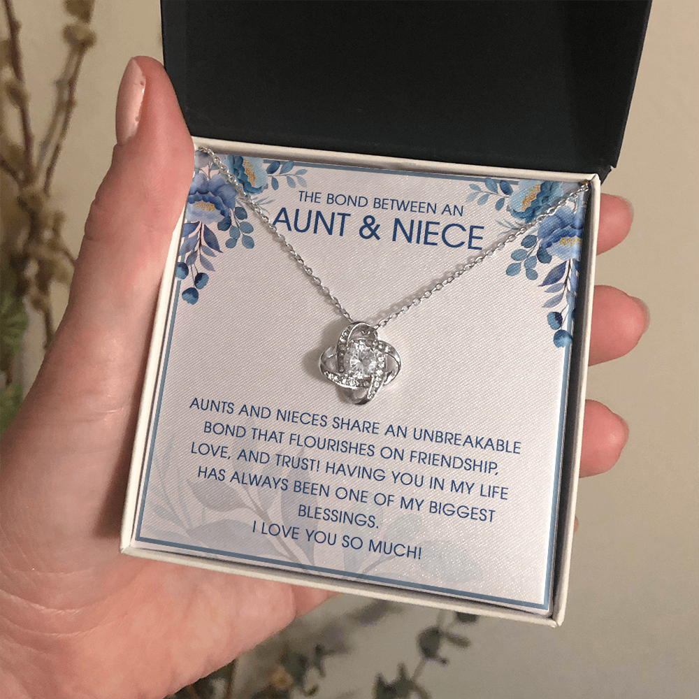 The Bond Between An Aunt & Niece Love Knot Necklace, Gift for Aunt from Daughter, Aunt And Niece Gift Jewelry - JWshinee