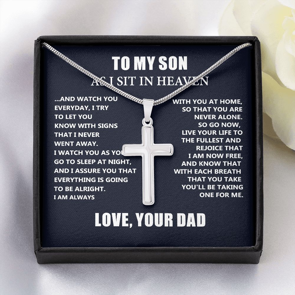 Dad Memorial Gift For Son - Loss of Dad Gift for Son- Christmas Father's Day Necklace Gifts For Son