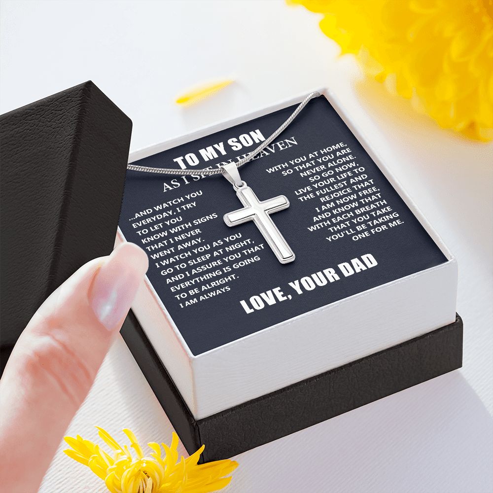 Dad Memorial Gift For Son - Loss of Dad Gift for Son- Christmas Father's Day Necklace Gifts For Son