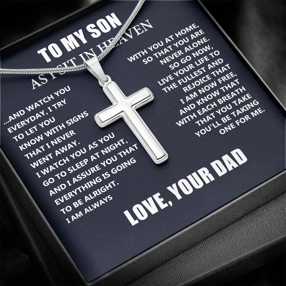 Dad Memorial Gift For Son - Loss of Dad Gift for Son- Christmas Father's Day Necklace Gifts For Son