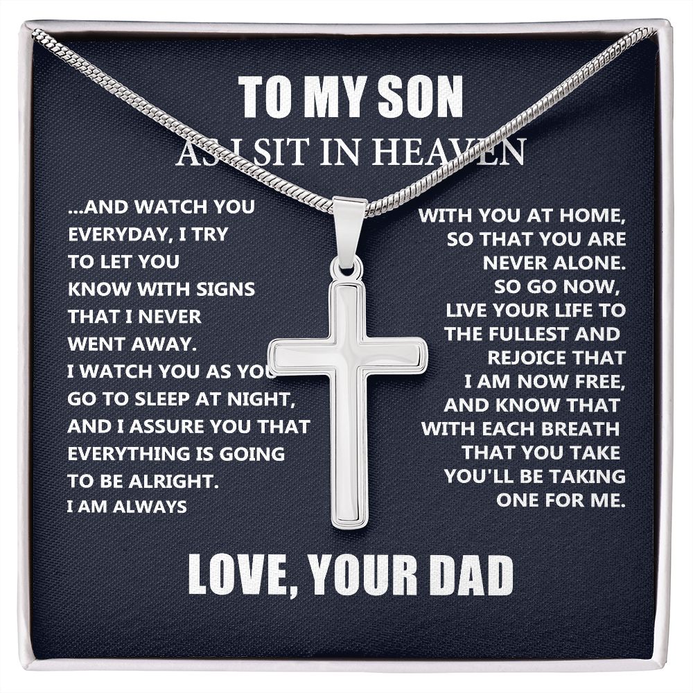 Dad Memorial Gift For Son - Loss of Dad Gift for Son- Christmas Father's Day Necklace Gifts For Son