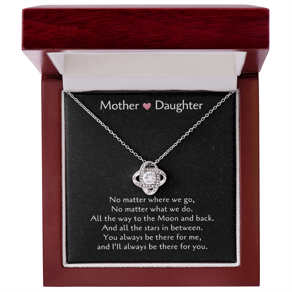 Mother & Daughter Love Knot Necklace, Gift For Daughter From Mom, Daughter Mother Necklace - JWshinee