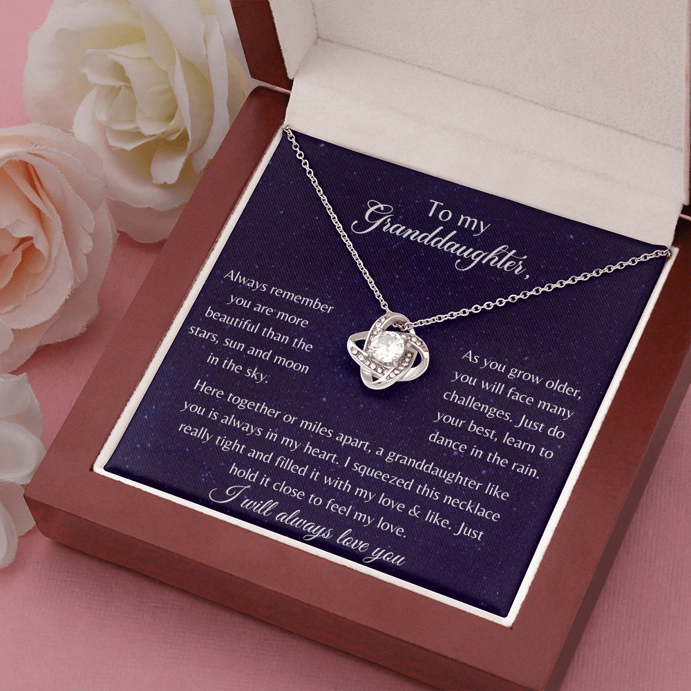 Always remember You Are More Beautiful, Gift For Grandaughter Love Knot Necklace, Granddaughter Gift from Grandma