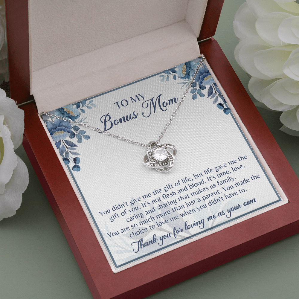 To My Bonus Mom Love Knot Necklace, Gift for Bonus Mom - JWshinee