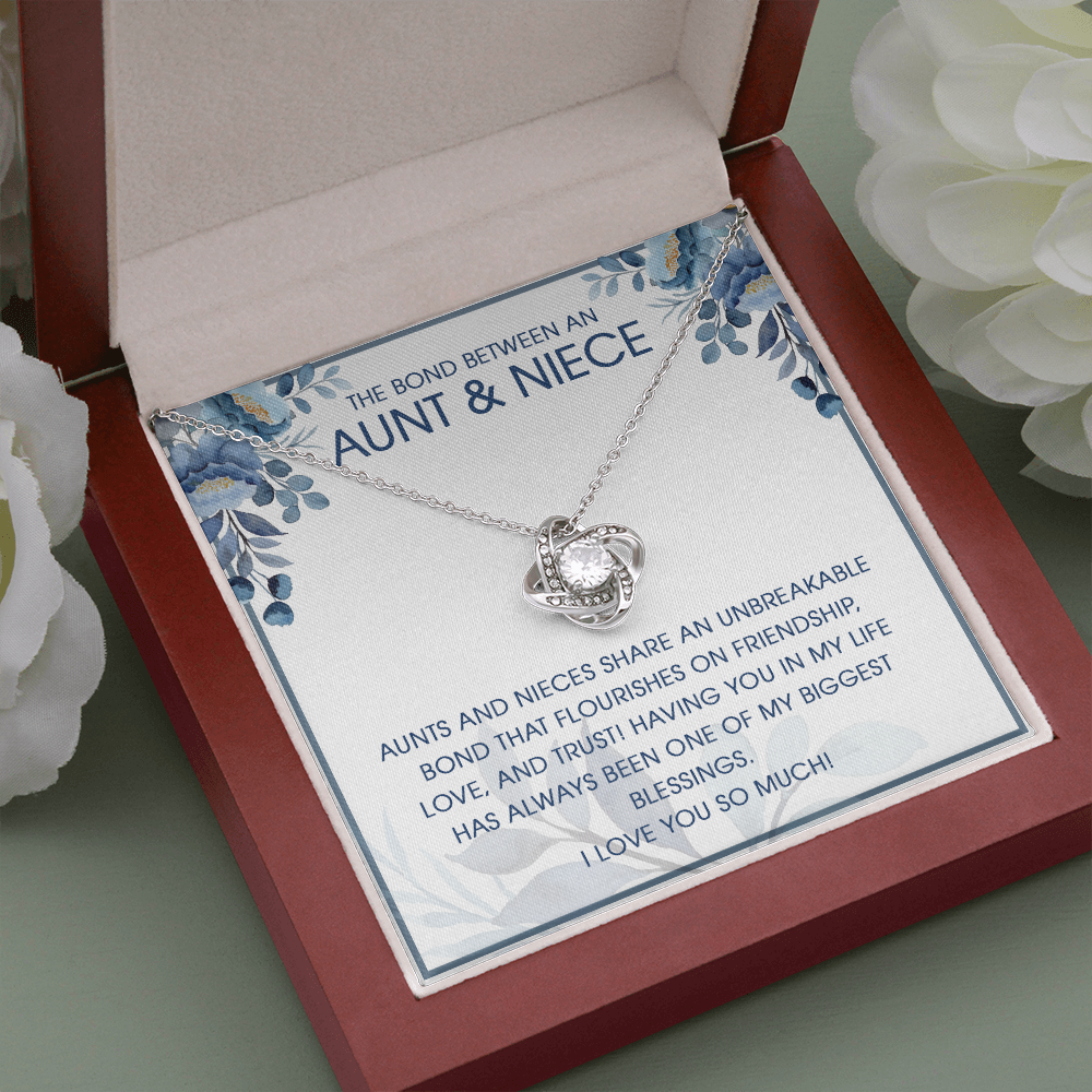 The Bond Between An Aunt & Niece Love Knot Necklace, Gift for Aunt from Daughter, Aunt And Niece Gift Jewelry - JWshinee