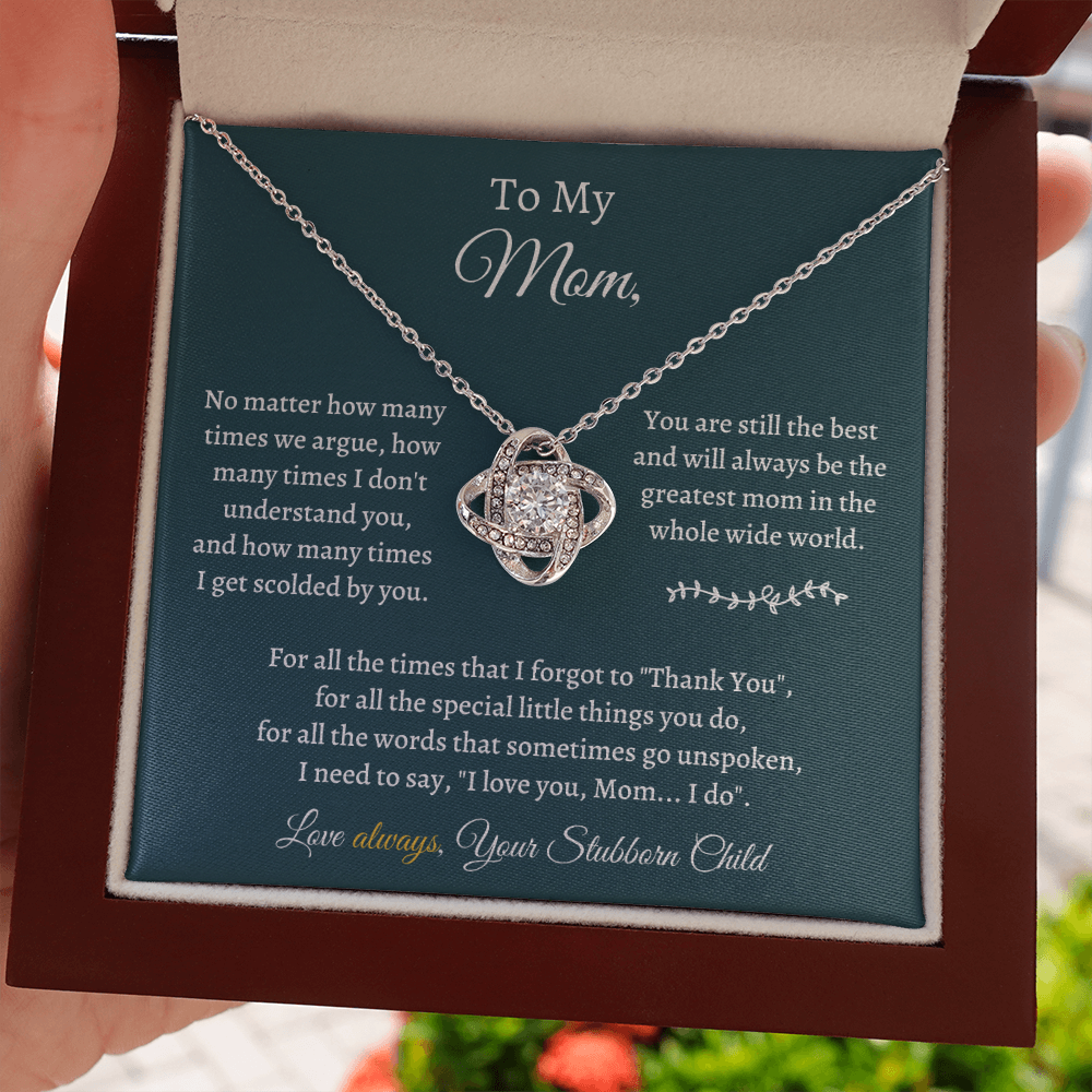 Love Knot Necklace Mother's Day Gift for Mom - I need to say, I love you Mom... I do - JWshinee