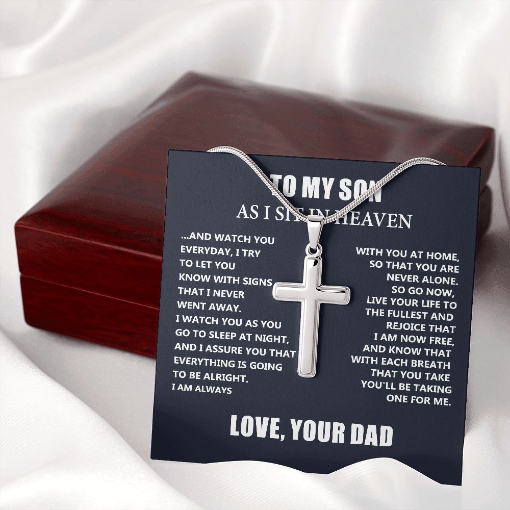 Dad Memorial Gift For Son - Loss of Dad Gift for Son- Christmas Father's Day Necklace Gifts For Son