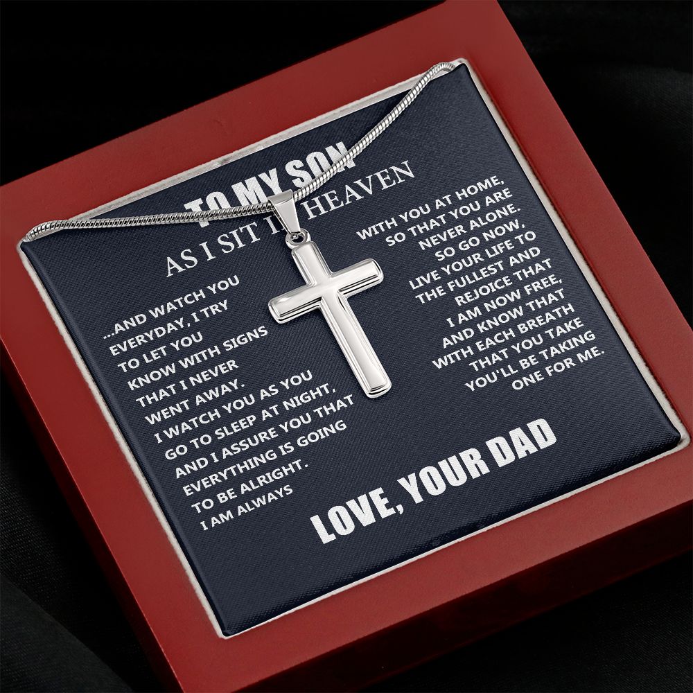 Dad Memorial Gift For Son - Loss of Dad Gift for Son- Christmas Father's Day Necklace Gifts For Son