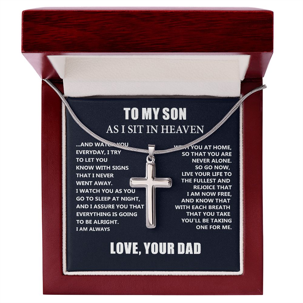 Dad Memorial Gift For Son - Loss of Dad Gift for Son- Christmas Father's Day Necklace Gifts For Son
