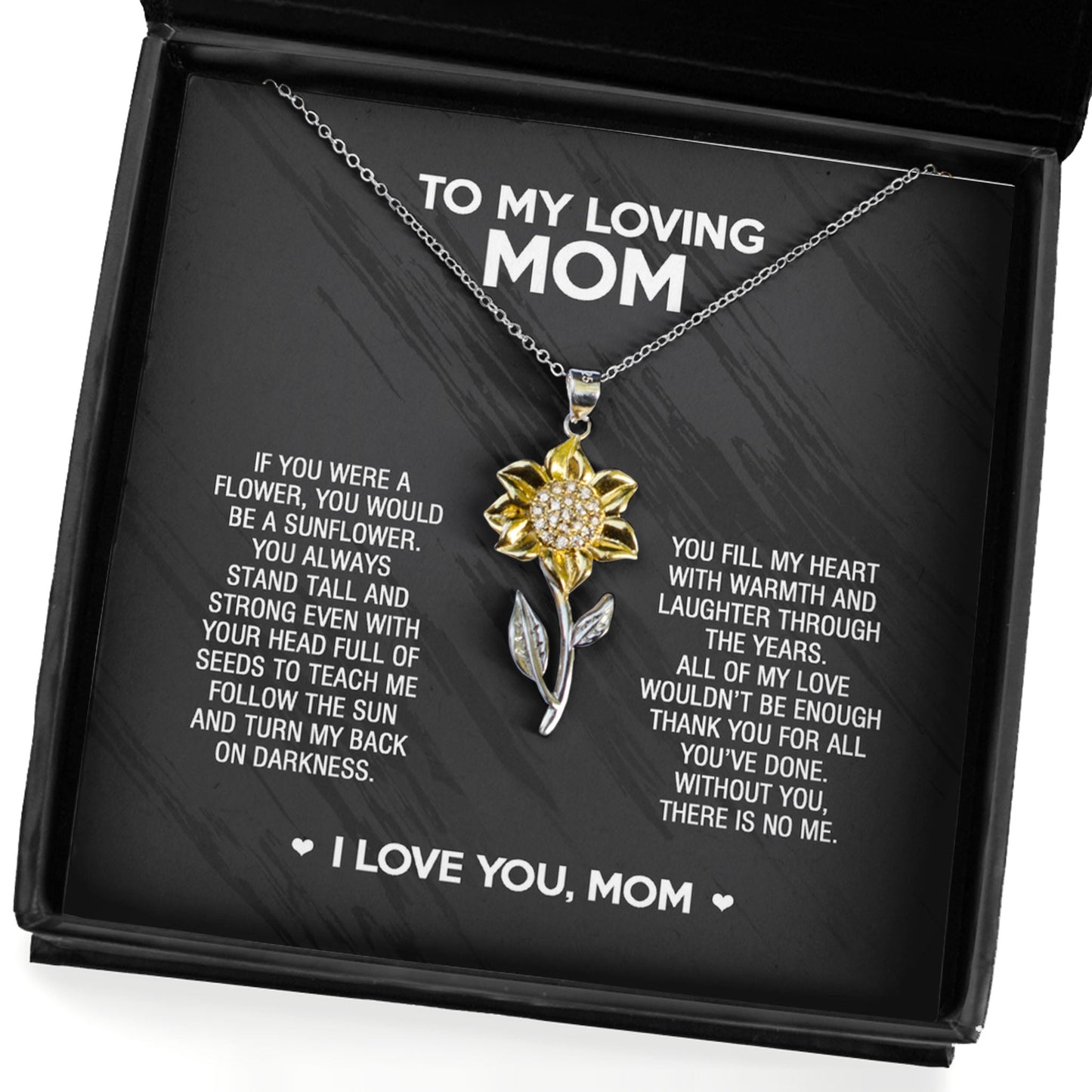 Sunflower Pendant Necklace Gift for Mom- All of my love wouldn’t be enough to thank you for all you’ve done - JWshinee
