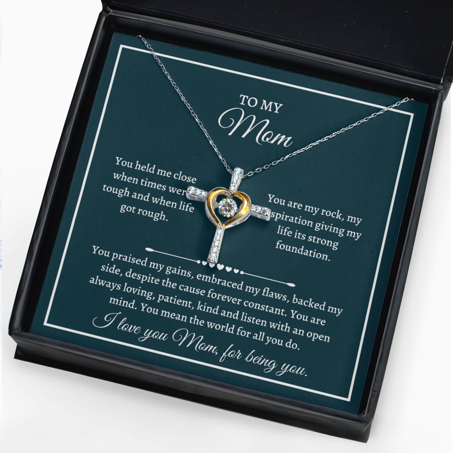 Gift for Mother Cross Dancing Necklace - You held me close when times were tough - JWshinee