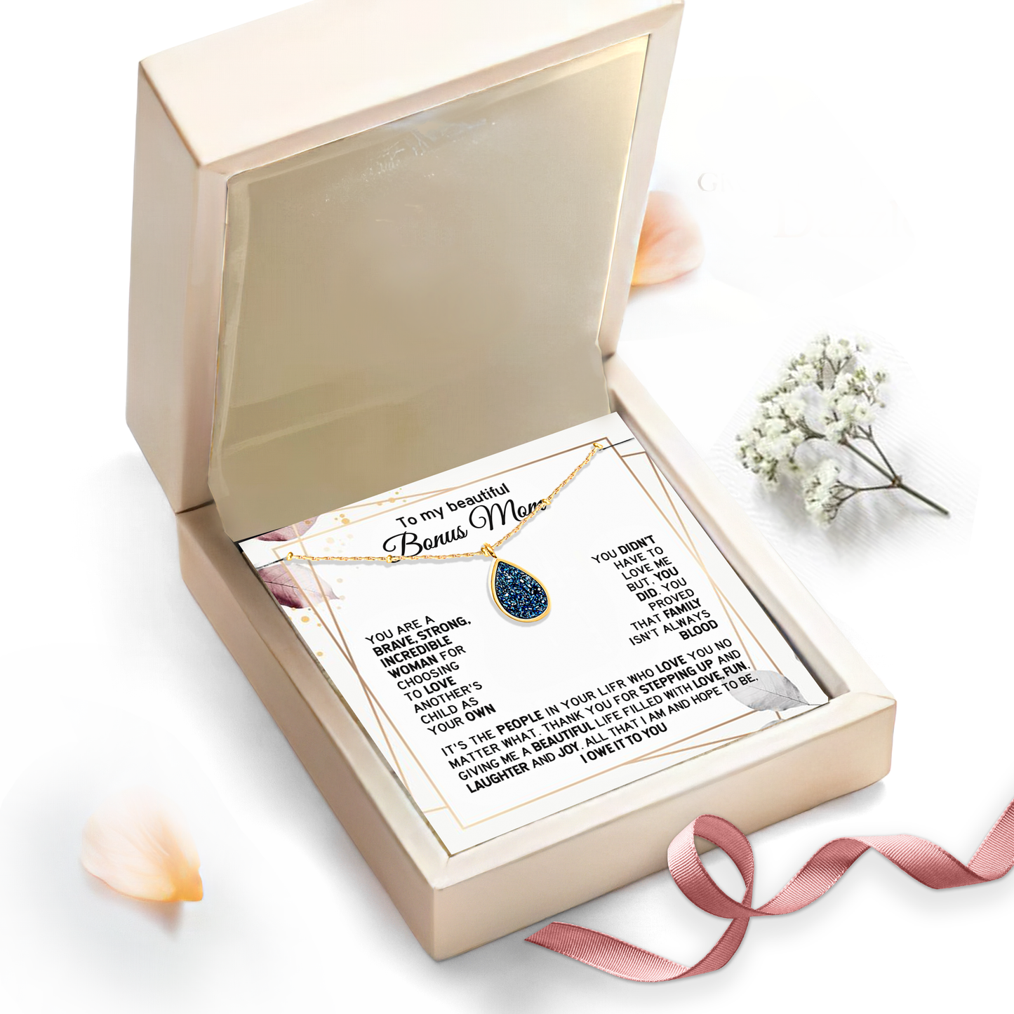 Love Knot Necklace for Bonus Mom - Thank you for loving me as my own - JWshinee