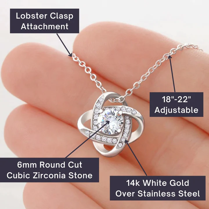 To My Bonus Sister Family Isn't Always Blood Love Knot Necklace, Step Sister Necklace, Unbiological Sister Gift - JWshinee