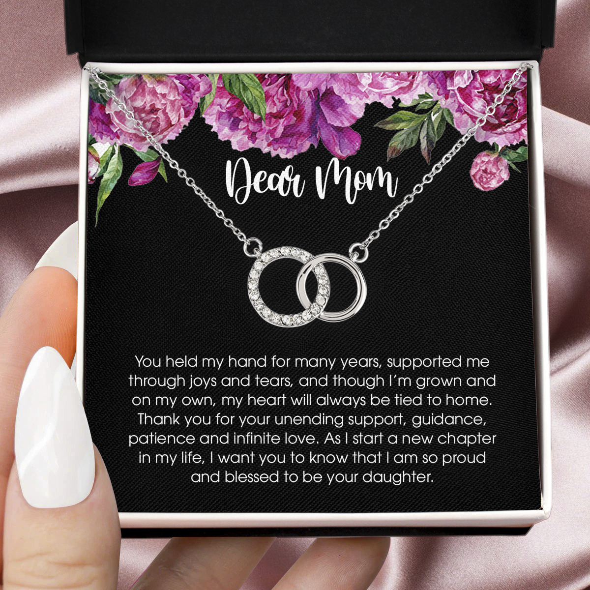 You Held My Hand For Many Years, Mother of the Bride Pair Necklace, Mom Wedding Gift from Bride