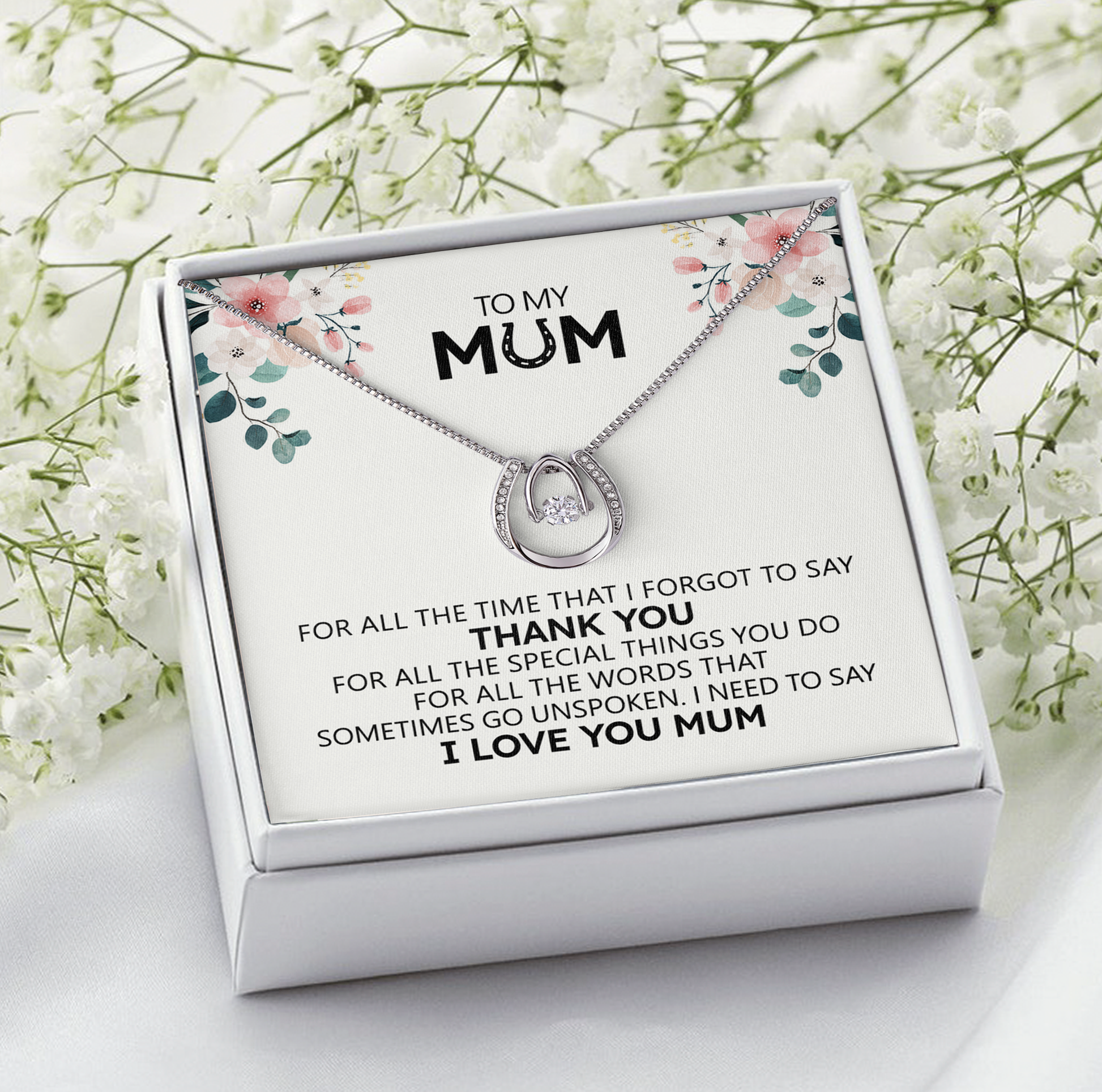 JWShinee To My Mom Necklace for Horse Mom, Horse Lovers on Birthday, Christmas, Mothers day - JWshinee