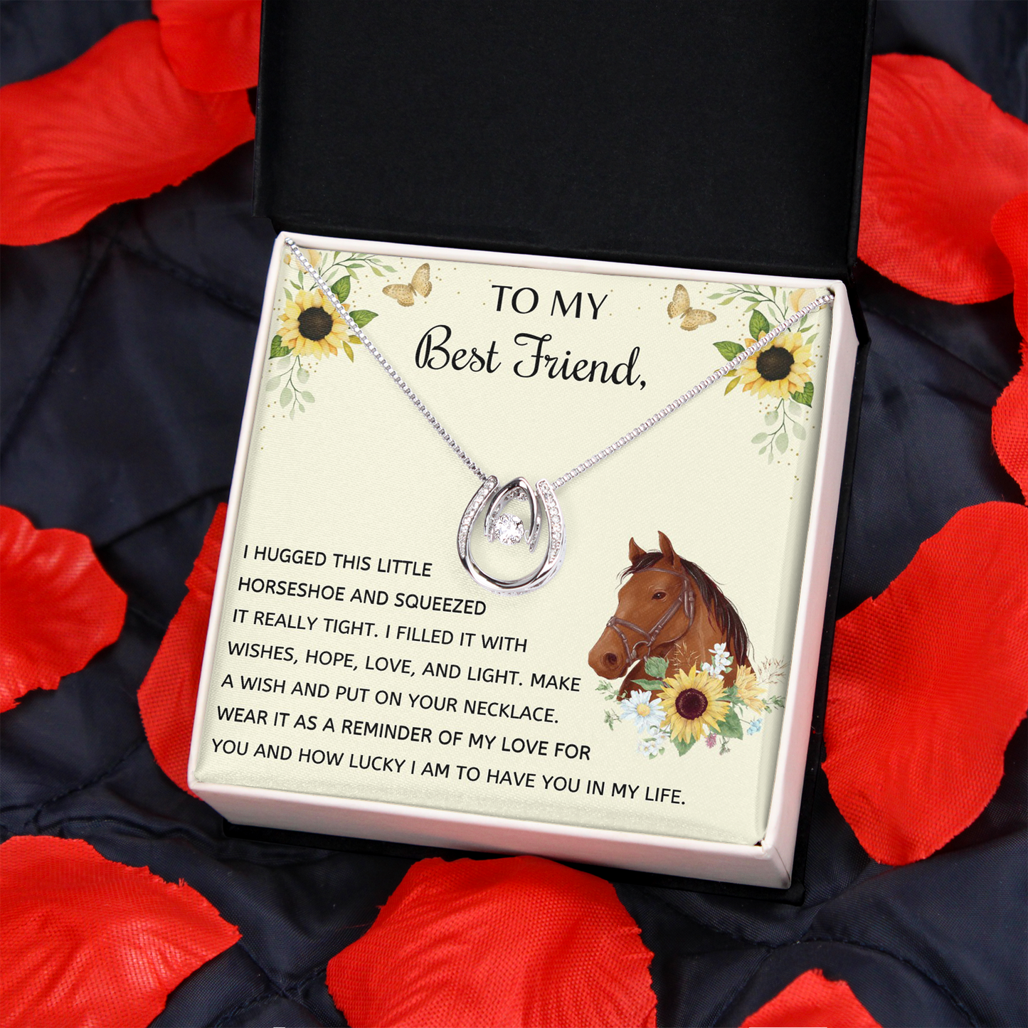 To My Horse Mom Necklace I Hugged This Little Horseshoe Necklace, Gift For Horse Lovers