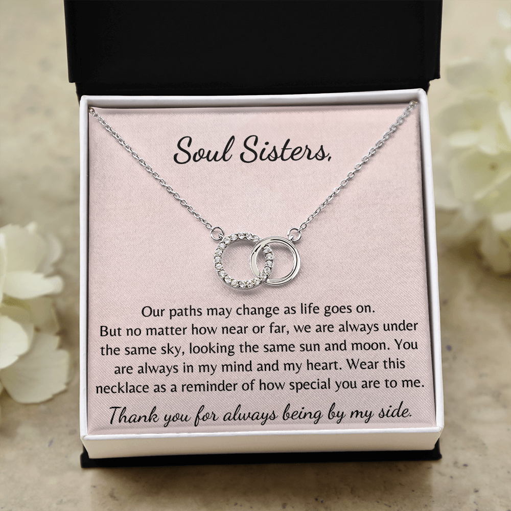 Our paths may change as life goes on, Soul Sisters Necklace, Sister Birthday Gift