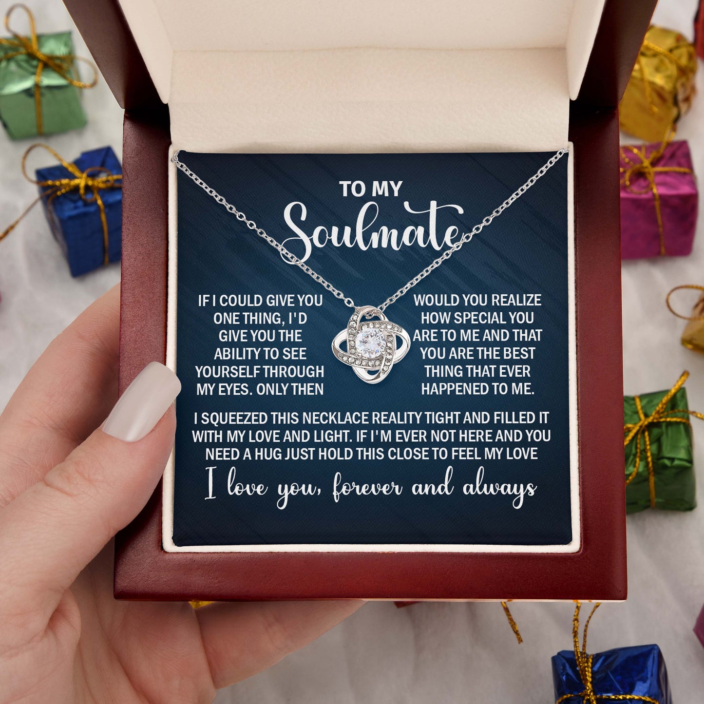 To My Soulmate Necklace Gift for Her on Anniversary, Birthday, Christmas, New Year & more