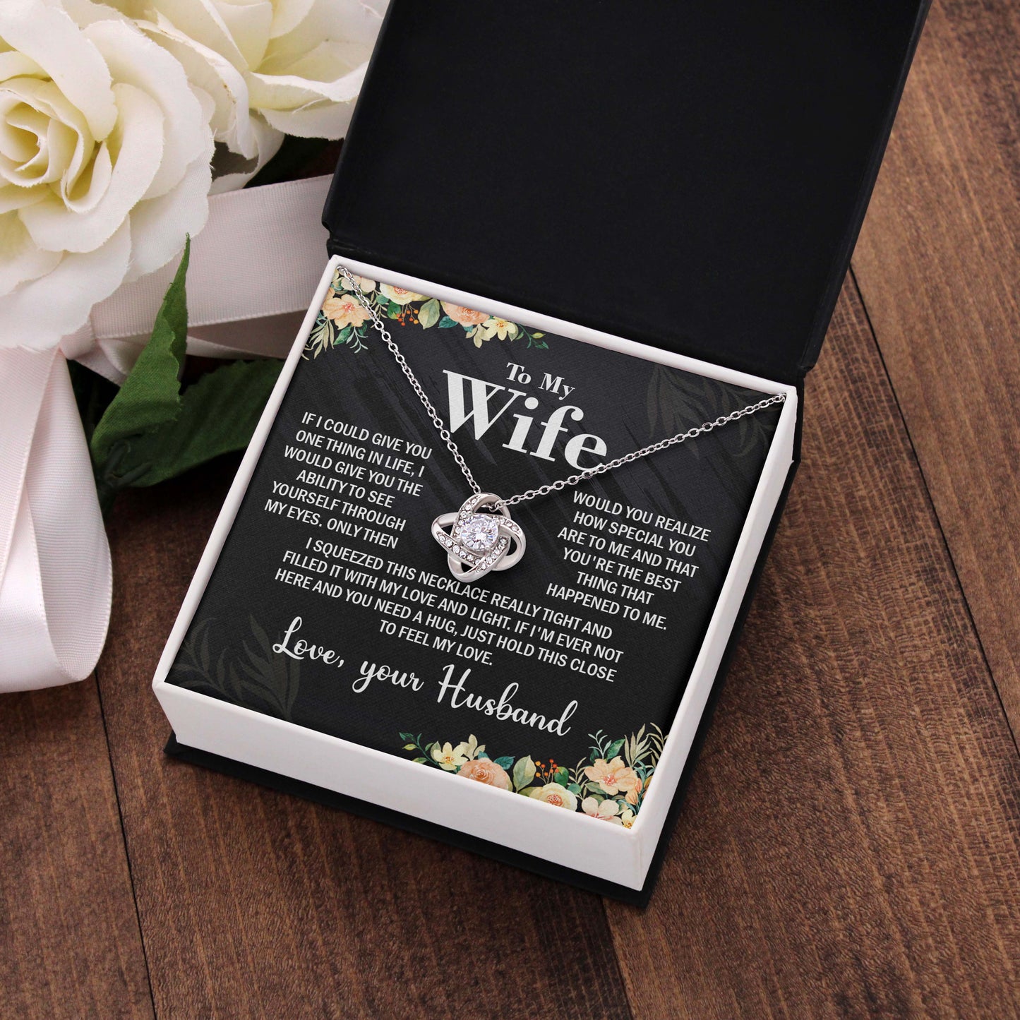 To My Wife Necklace Gift for Her on Anniversary, Birthday, Christmas, New Year & more