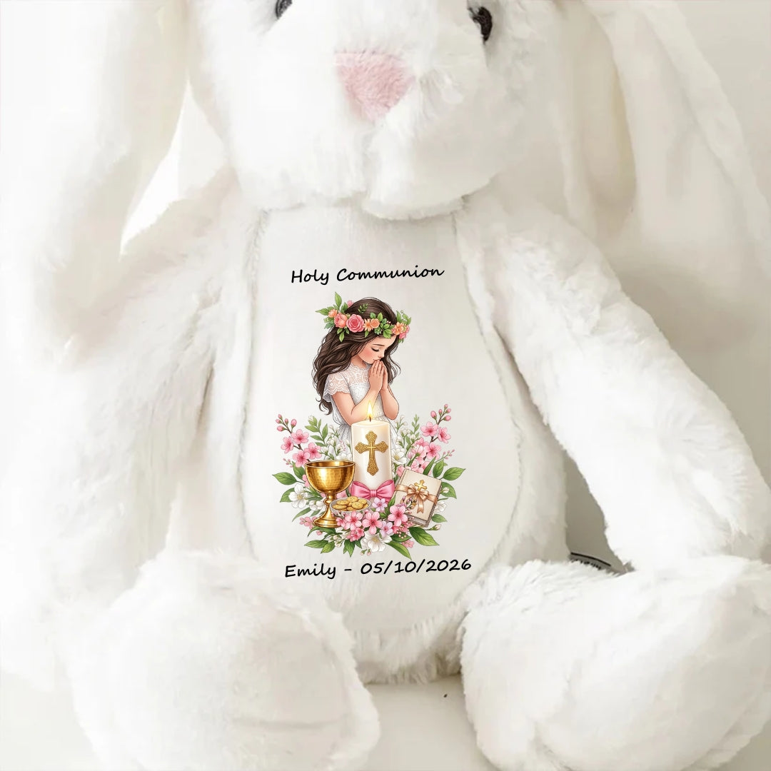 Holy Communion Gift Custom Name/Date Stuffed Bunny