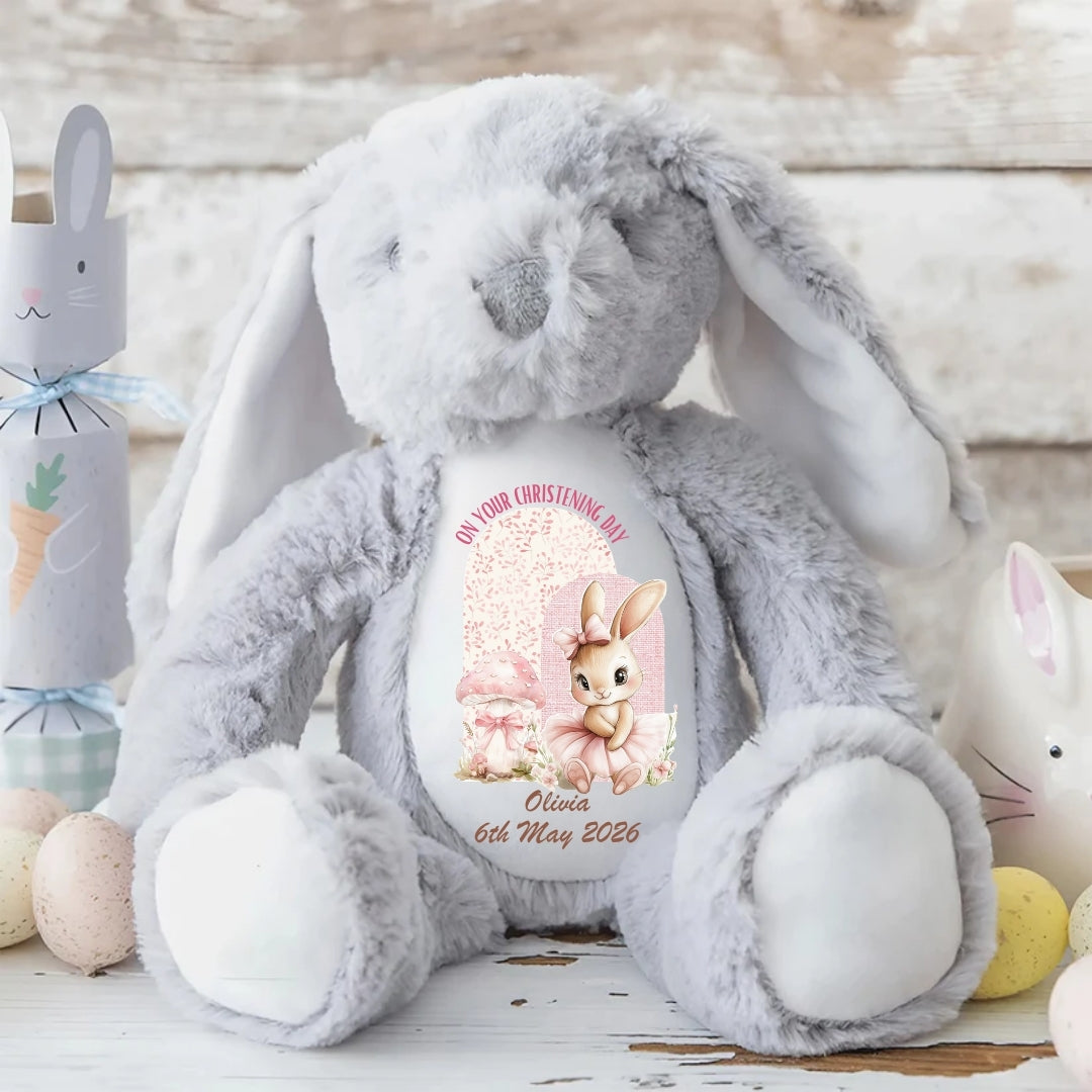 On Your Christening Day Stuffed Bunny