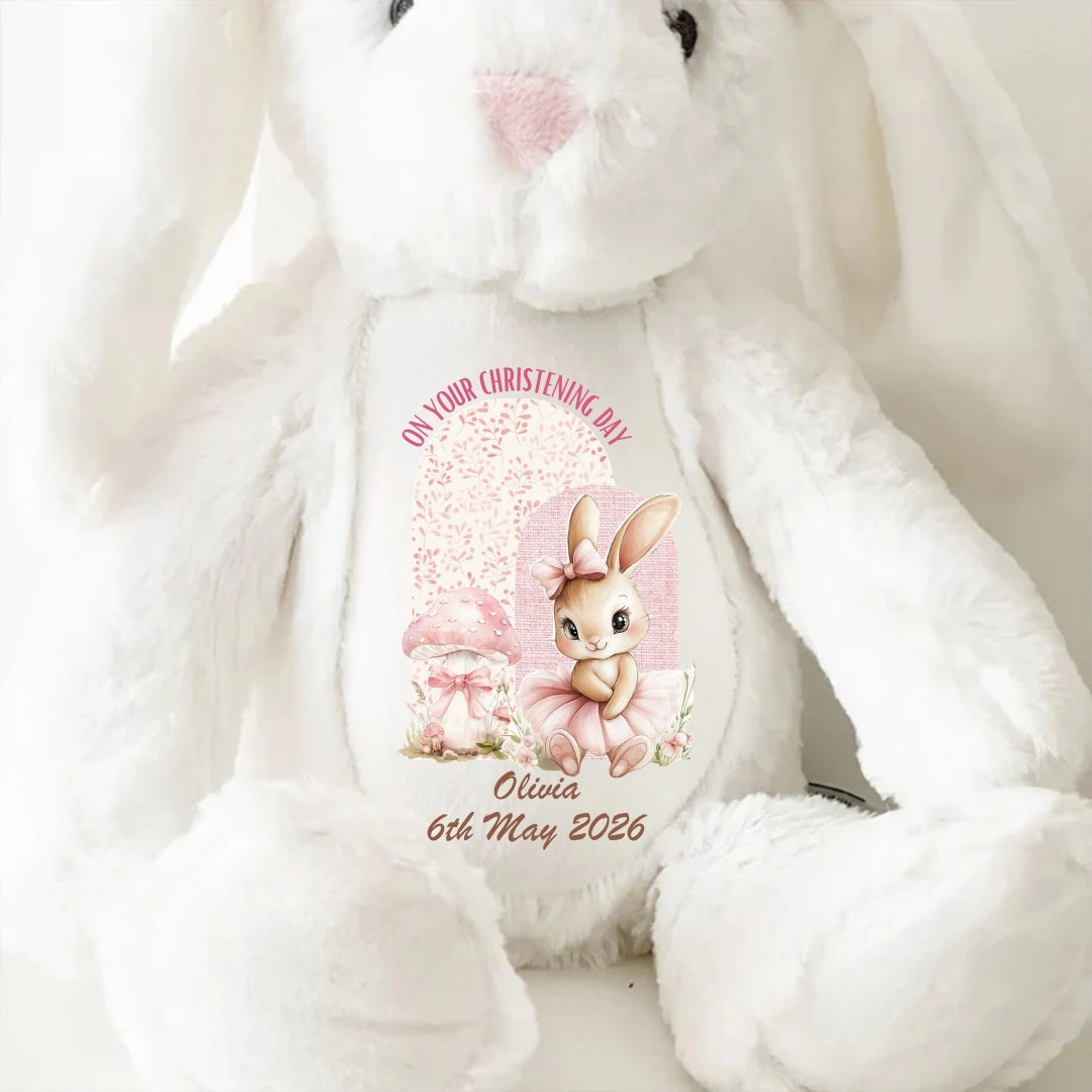 On Your Christening Day Stuffed Bunny