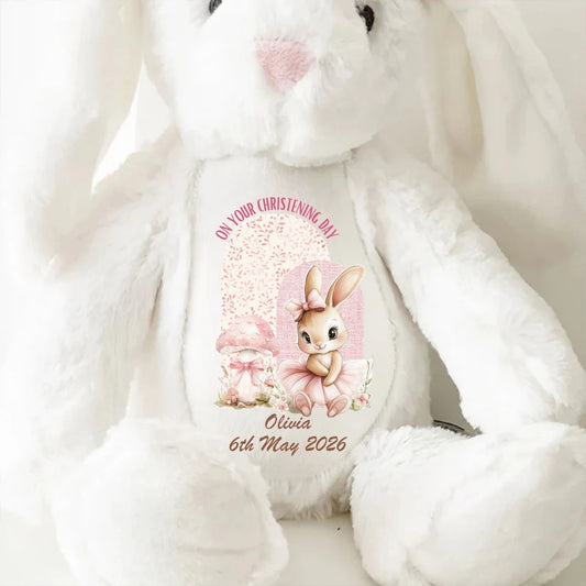 On Your Christening Day Stuffed Bunny