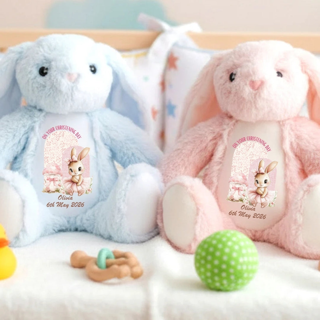 On Your Christening Day Stuffed Bunny