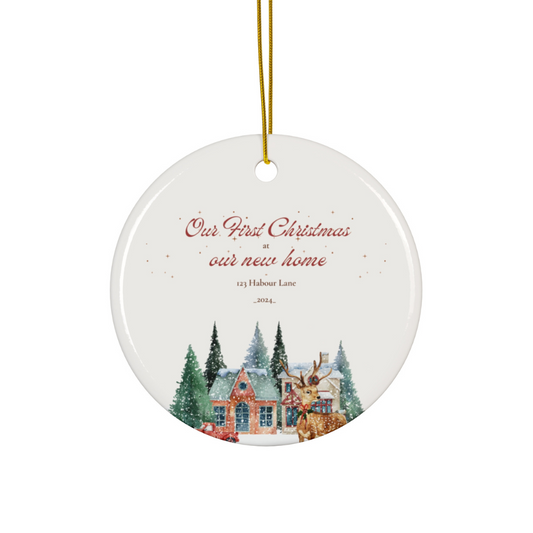2024 Personalized New Home Christmas Circle Ceramic Ornament