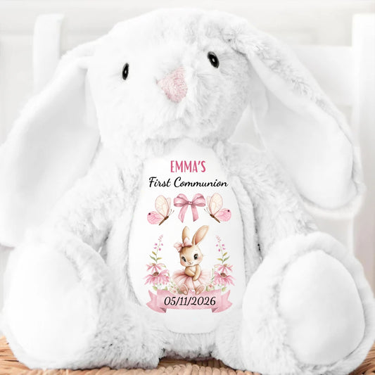 First Communion Gift - Personalized Stuffed Bunny