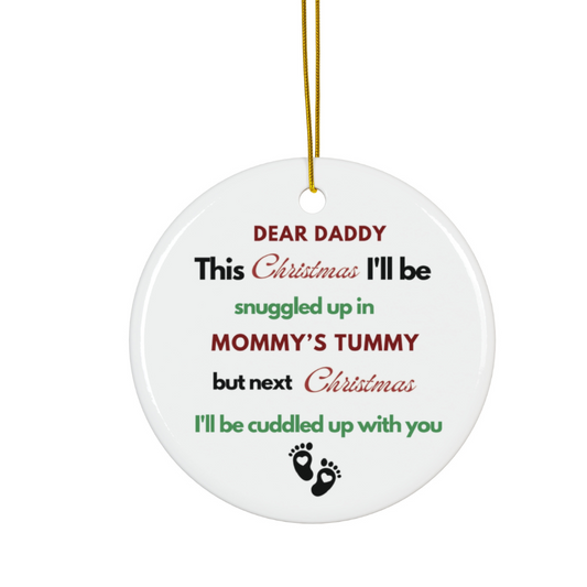 2024 Personalized Pregnant Christmas Circle Ceramic Ornament