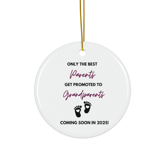 2024 Personalized Pregnant Christmas Circle Ceramic Ornament