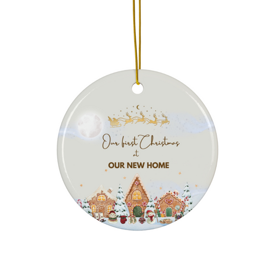 2024 Personalized New Home Christmas Circle Ceramic Ornament