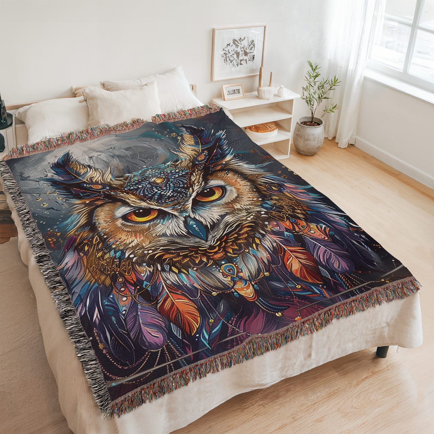 Enchanted Owl Woven Blanket