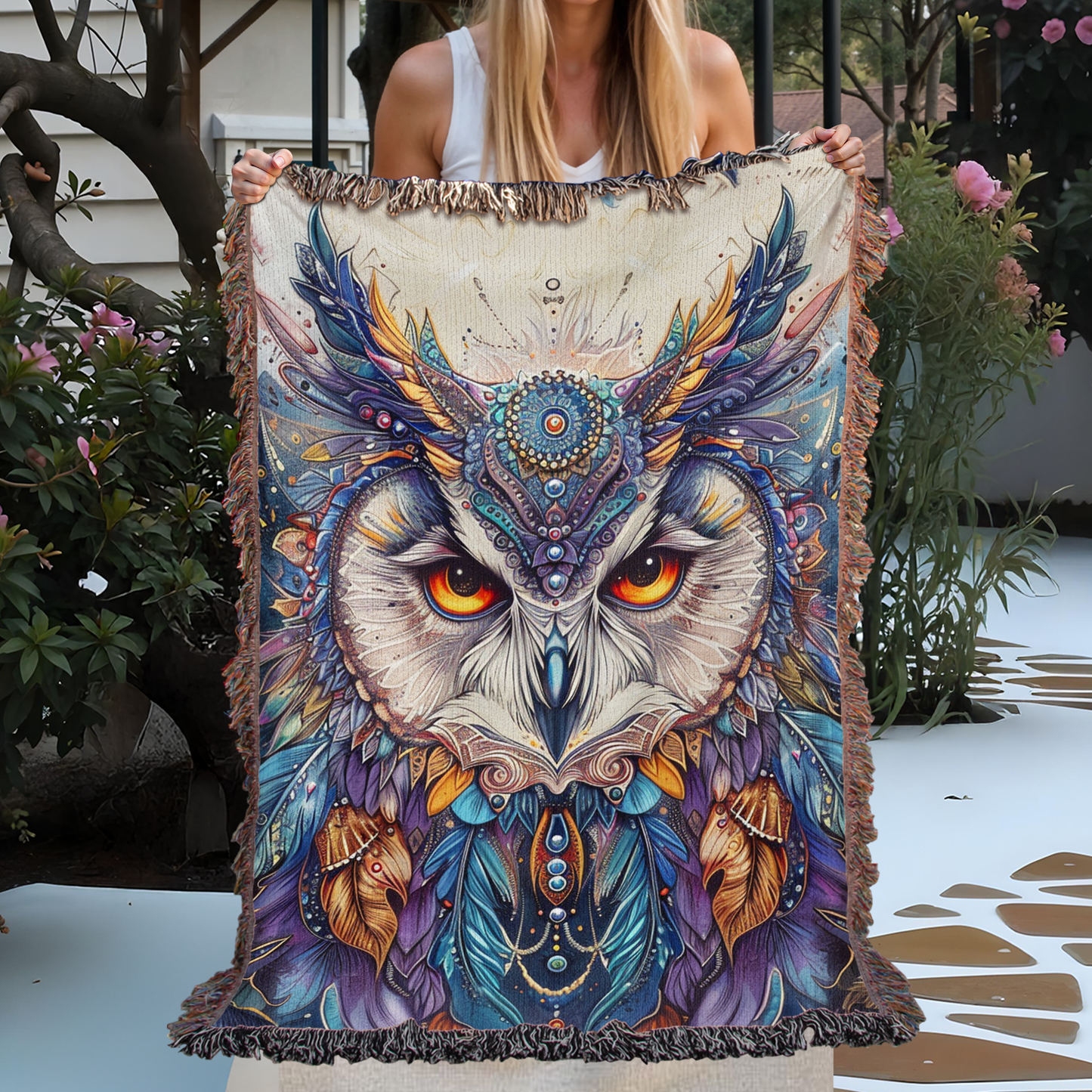 Enchanted Owl Woven Blanket